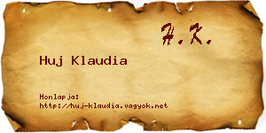 Huj Klaudia névjegykártya