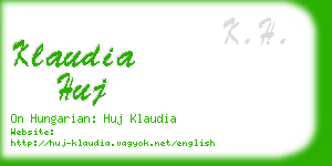 klaudia huj business card